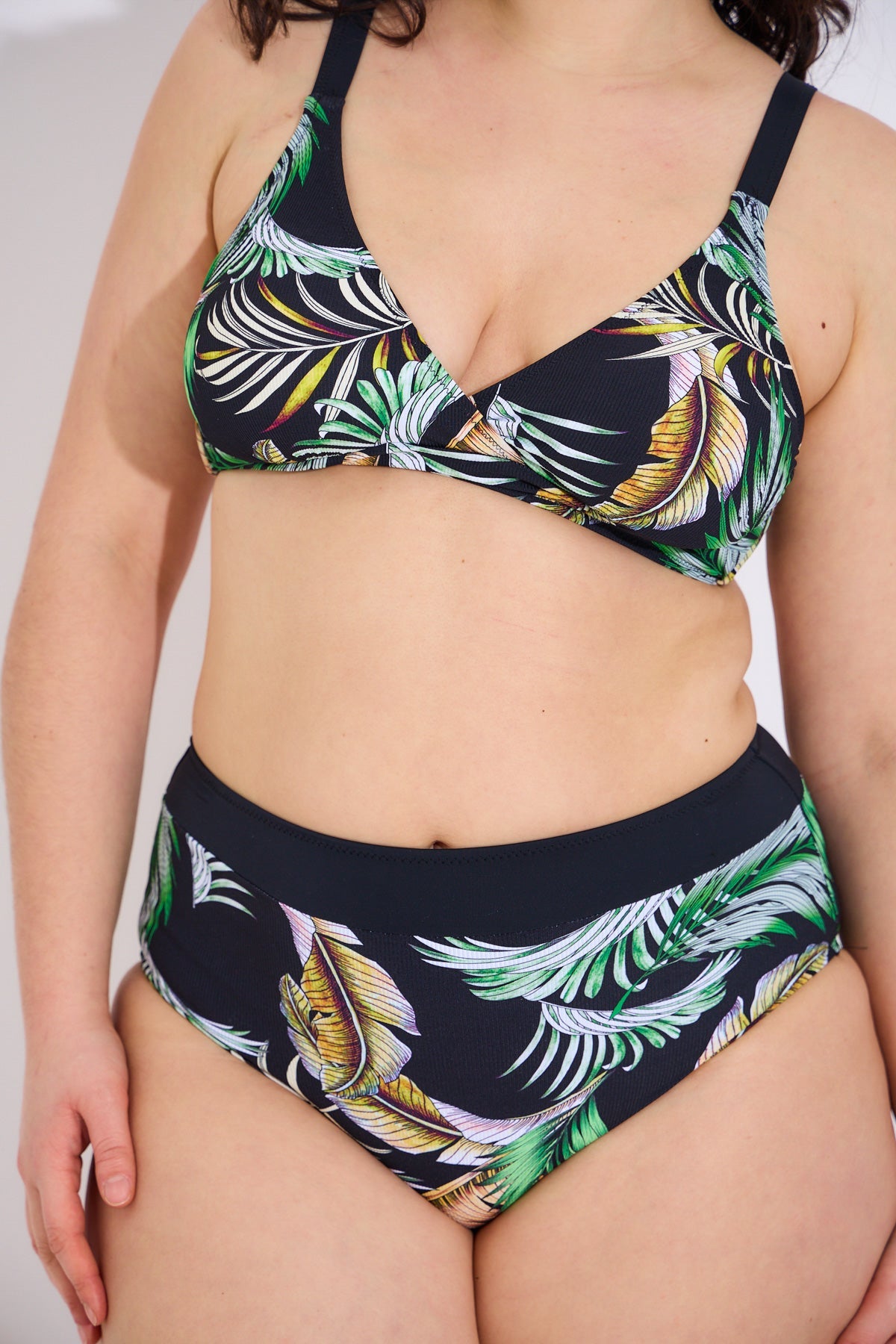 Grande Taille Deux Pièces Bas Taille Haute Imprimé