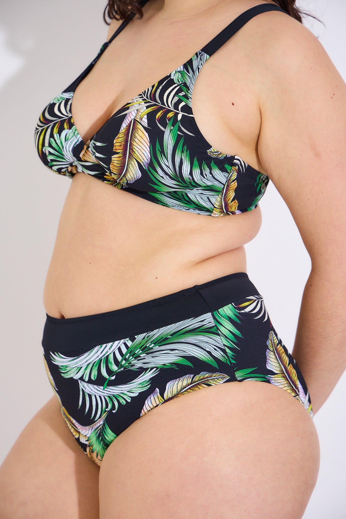 Grande Taille Deux Pièces Bas Taille Haute Imprimé