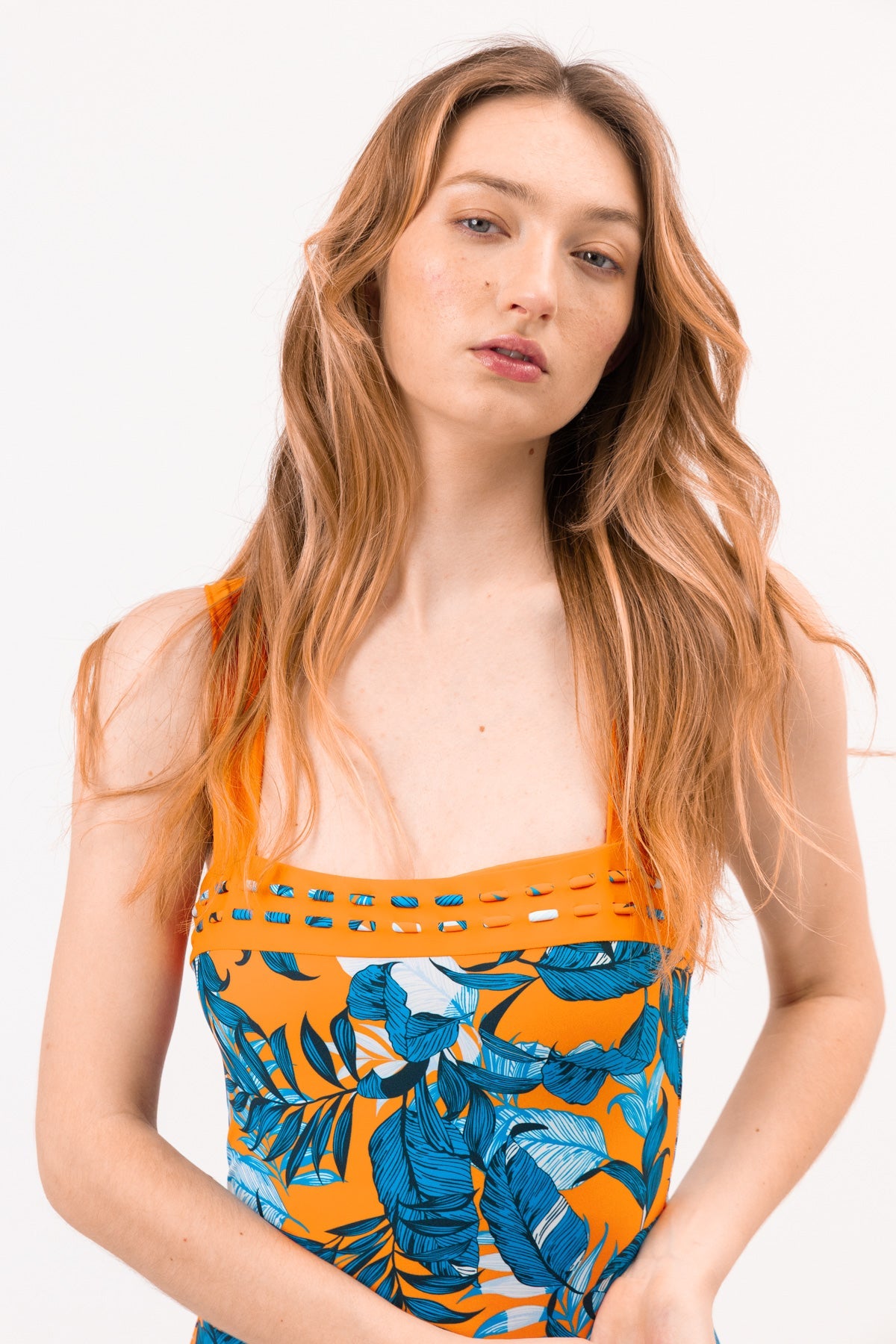 Tankini Femme 1 Pièce Uni avec Imprimé Élégant et Soutien Bandeau