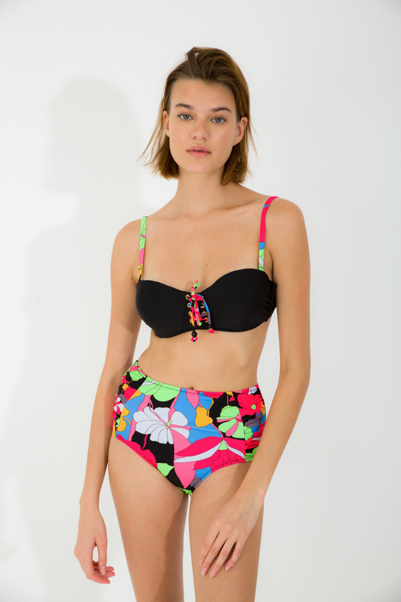 Bain Femme Deux Pièces Bas Taille Haute Imprimé
